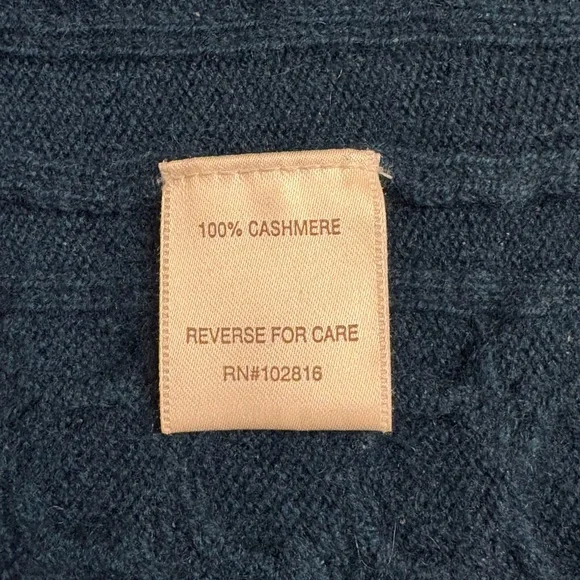 ♥️Garnet Hill Cashmere Cabled T-Neck - Picture 11 of 15